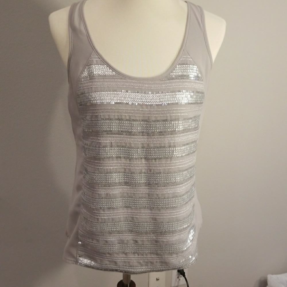 EXPRESS Grey Sequin Top